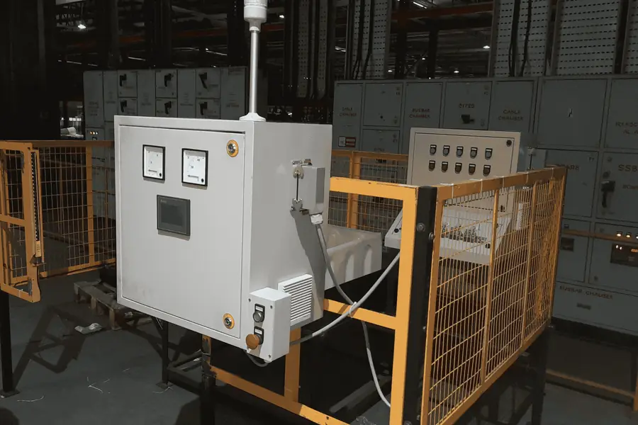 Automation panel installed at a pump plant