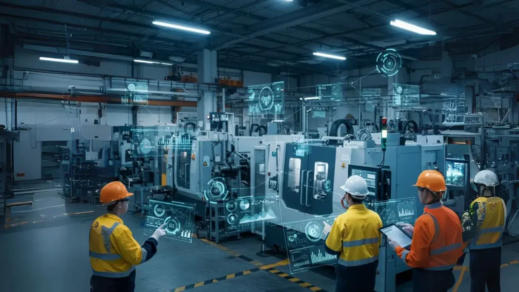 10 Industrial IoT Trends Transforming Manufacturing in 2025 11 Factory dashboard showing real-time supply chain tracking and material flow.
