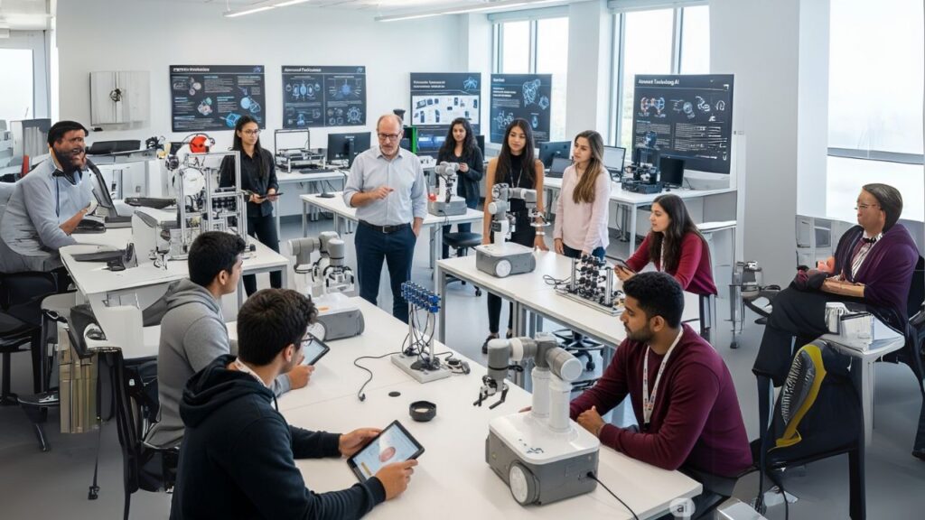 Top 7 Industries Using Collaborative Robots to Boost Efficiency 7 Pharmacy technician and cobot filling prescriptions