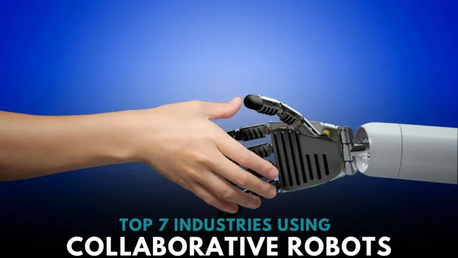 Human operator working with a collaborative robot in a factory